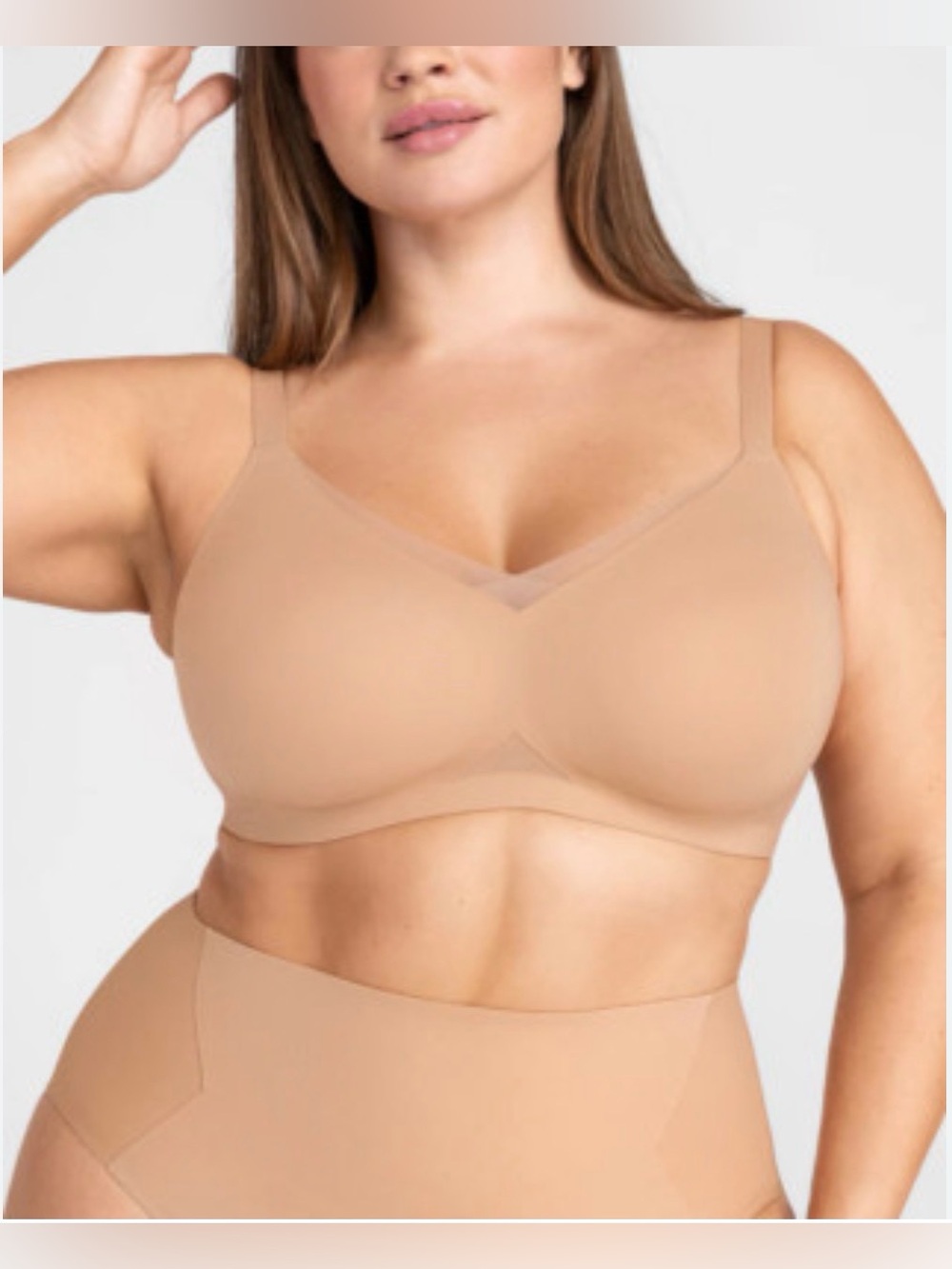 Honeylove Crossover Seamless Wireless Comfort Support Bra Blush Sz 2X+